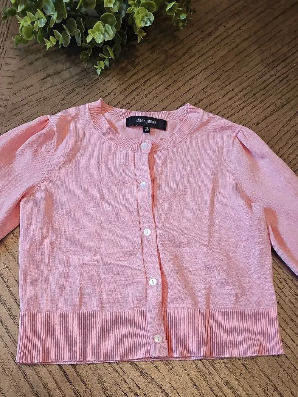 Pink Button Cardigan Size 7/8